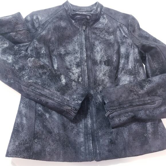 Calvin Klein Leather Moto Jacket - Picture 4 of 12